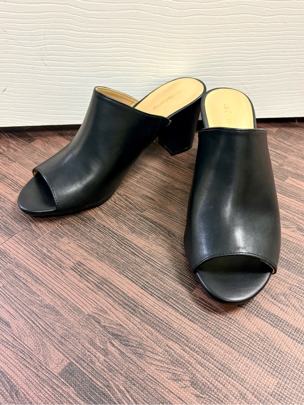 Classic Black Open-Toe Mule Heels 8.5